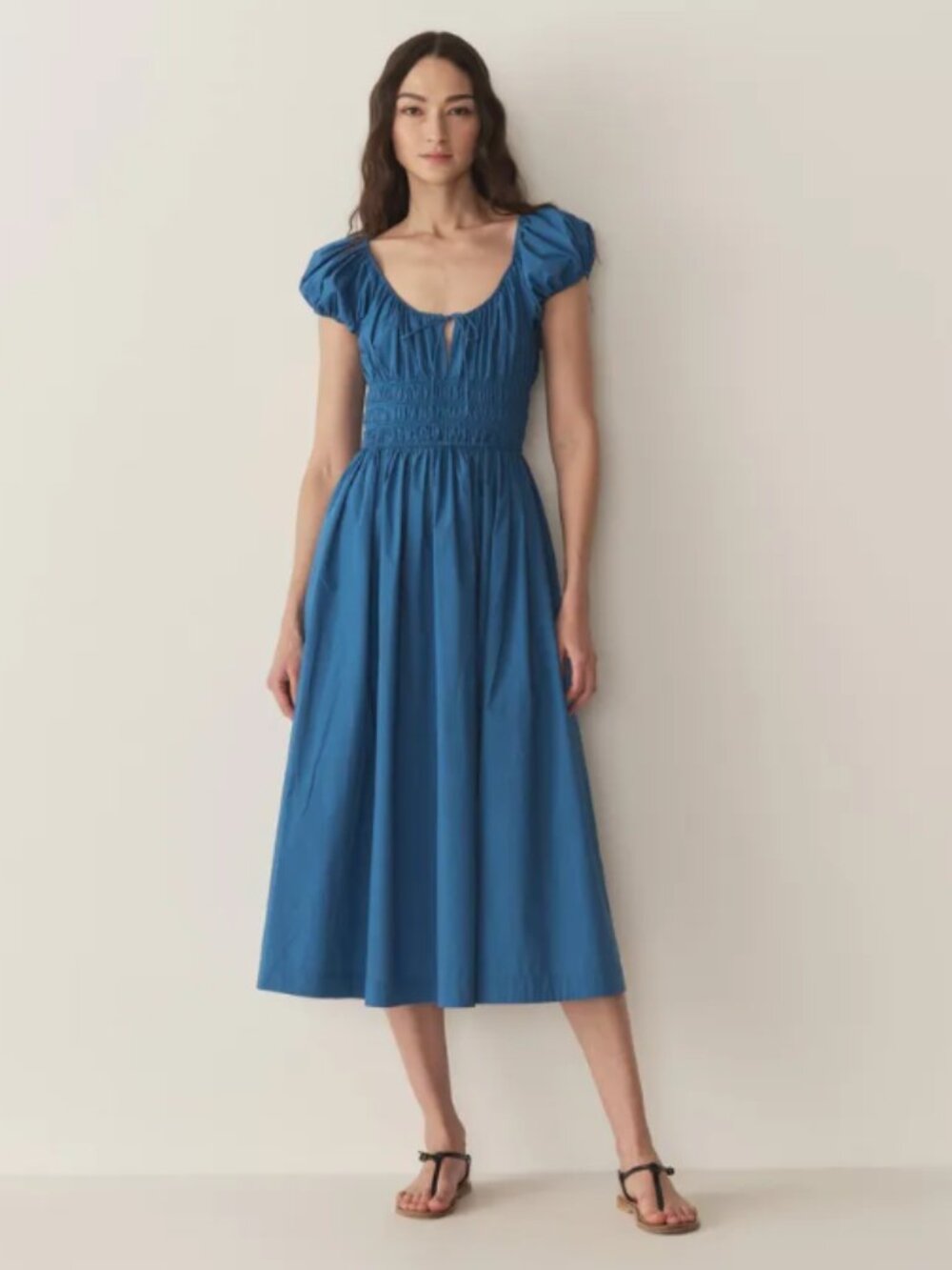Doen blue quinn dress L NWT